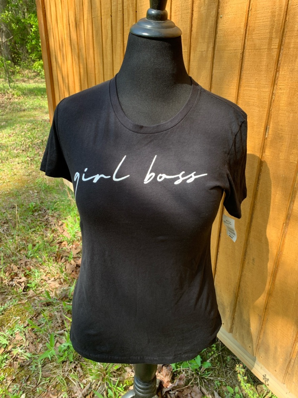 The Limited Black Tee with White "girl boss" Script